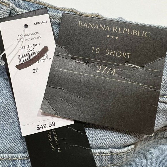 NWT BANANA REPUBLIC 10" Denim Shorts Sz 4 Bermuda Light Wash #667873 - Picture 3 of 4